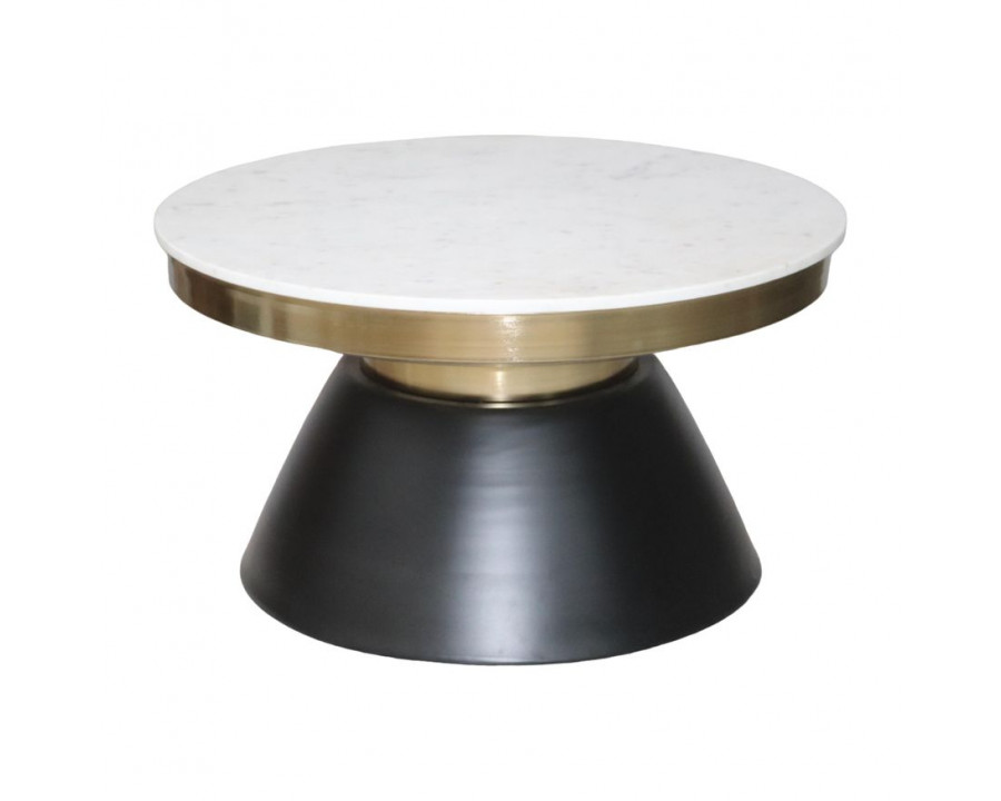 Sagebrook Round Coffee Table With Marble Top