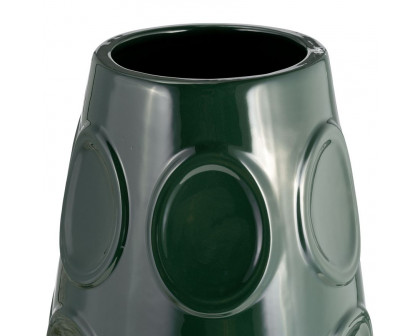 Sagebrook 17" Stoneware Circle Embossed Vase - Forest Green