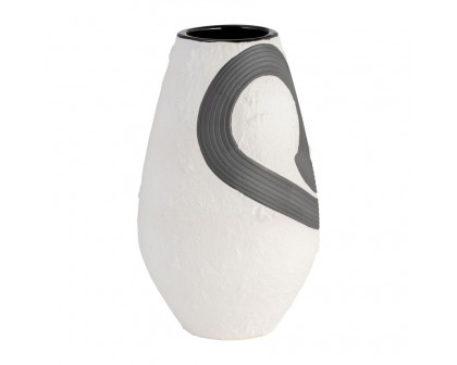 Sagebrook - 11" Stoneware Noir Vase in Black/White