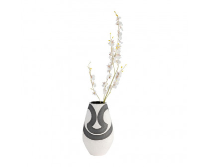 Sagebrook - 11" Stoneware Noir Vase in Black/White