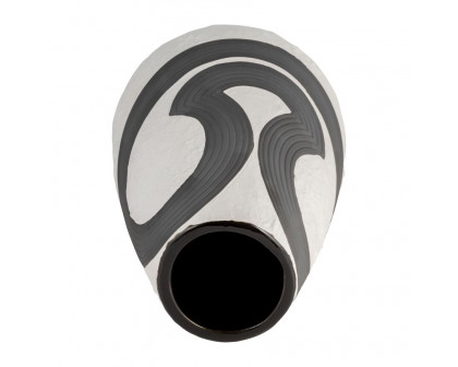 Sagebrook - 11" Stoneware Noir Vase in Black/White