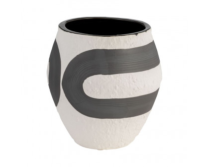 Sagebrook - 8" Stoneware Noir Vase in Black/White