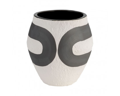 Sagebrook - 8" Stoneware Noir Vase in Black/White