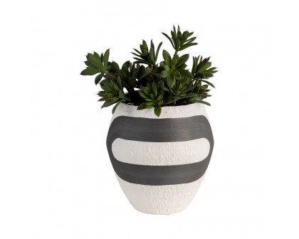 Sagebrook - 8" Stoneware Noir Vase in Black/White