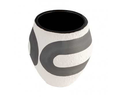 Sagebrook - 8" Stoneware Noir Vase in Black/White