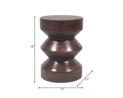 Sagebrook - Solid Mango Side Table in Walnut