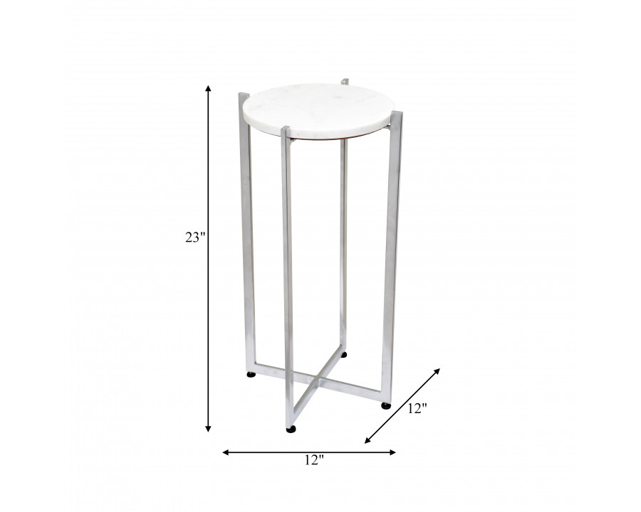 Sagebrook - 25" Metal Loophole Table Marble Base