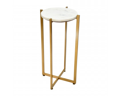 Sagebrook 23" Metal Round Marble Top Accent Table