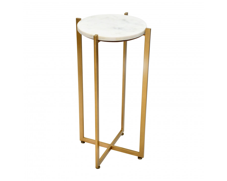 Sagebrook 23" Metal Round Marble Top Accent Table - Gold