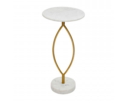 Sagebrook - 25" Metal Loophole Table Marble Base