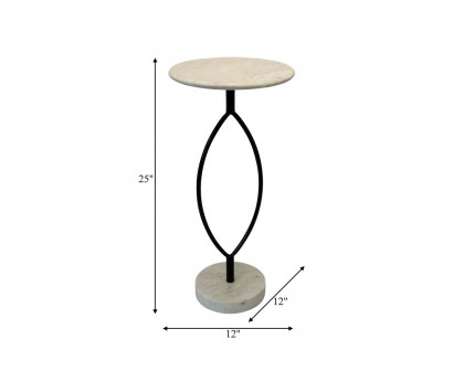 Sagebrook 25" Metal Loophole Table Marble Base - Black