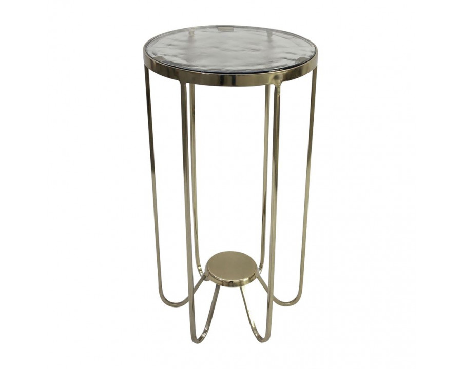 Sagebrook - Metal Side Table Glass Top in Gold