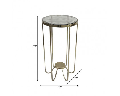 Sagebrook™ Metal Side Table Glass Top - Gold