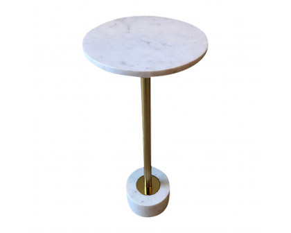 Sagebrook Metal Side Table With Marble Top