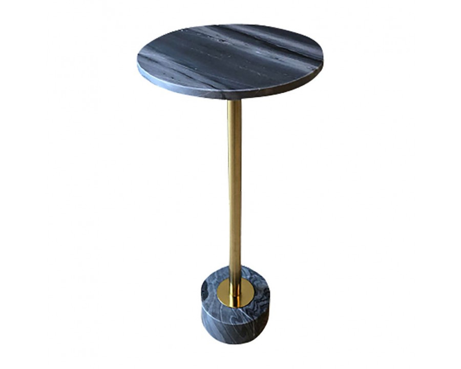 Sagebrook Metal Side Table Marble Top - Gray/Gold