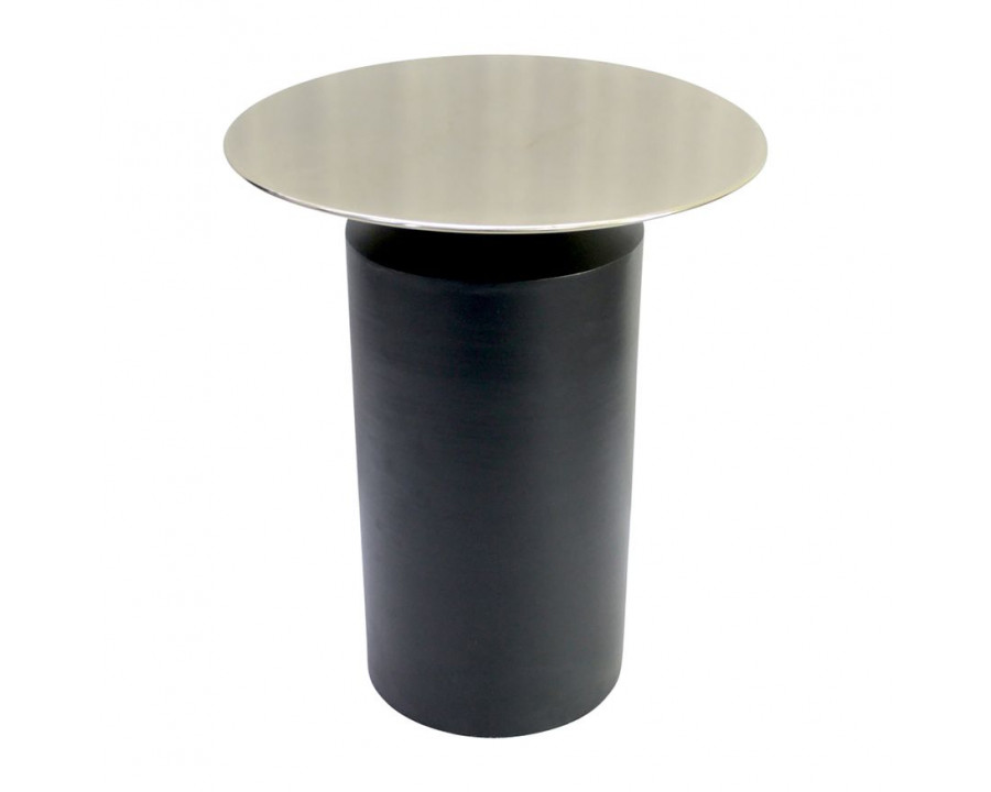 Sagebrook Metal Cylinder Accent Table - Black