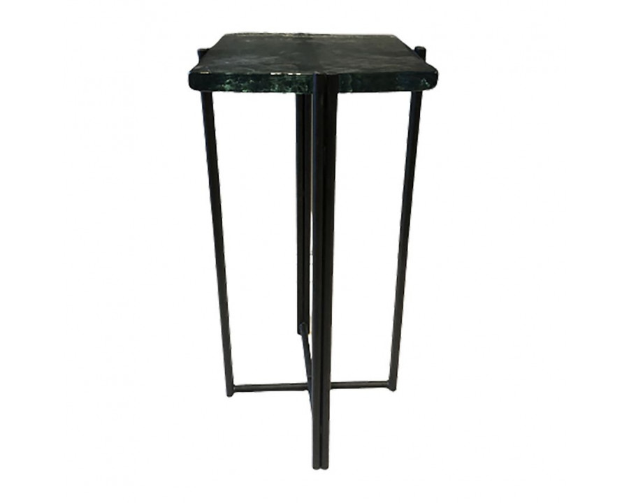 Sagebrook - Metal Thick Glass Top Side Table in Black