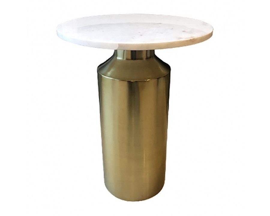 Sagebrook - Metal Marble Top Side Table in Gold