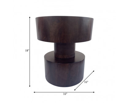 Sagebrook - Wood Disc Side Table in Brown