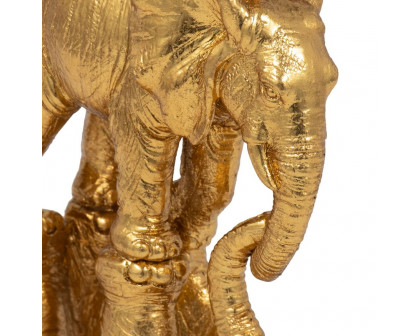 Sagebrook 10" Resin Stacked Playing Elephants - Gold