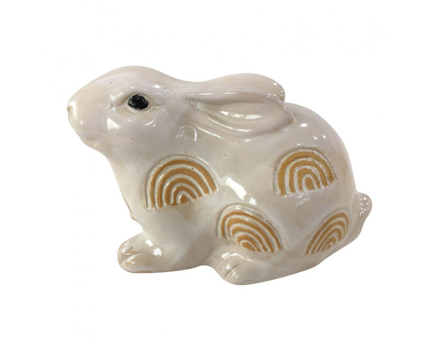 Sagebrook - 5" Ceramic Bunny With Arch Design in Ivory