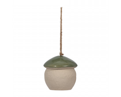 Sagebrook 6" Ceramic Round Bird Feeder - Green