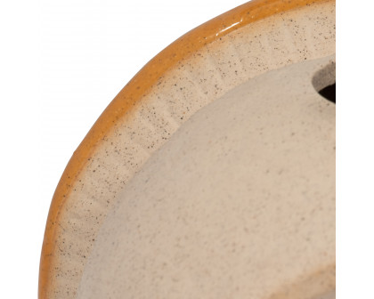 Sagebrook 6" Ceramic Round Bird Feeder - Dark Orange