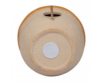 Sagebrook 6" Ceramic Round Bird Feeder - Dark Orange