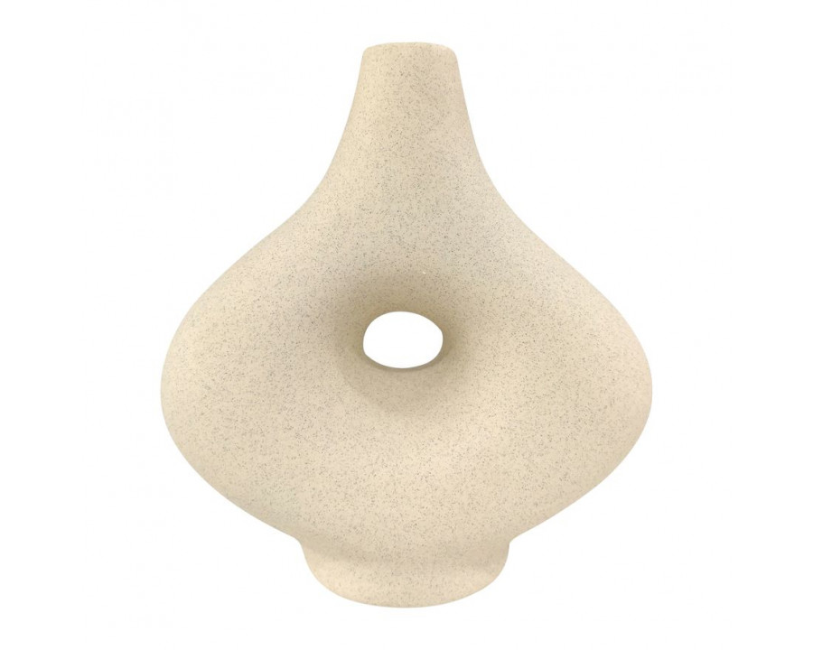 Sagebrook 7" Ceramic Short Open Cut-out Nomad Vase - Ivory