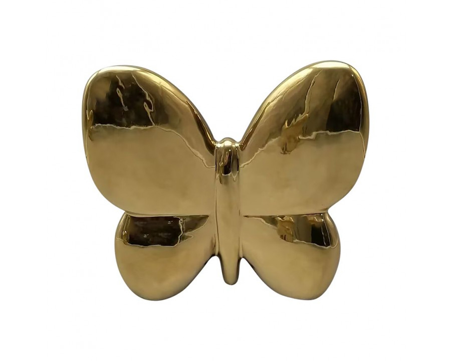 Sagebrook 6" Ceramic Balloon Butterfly - Gold