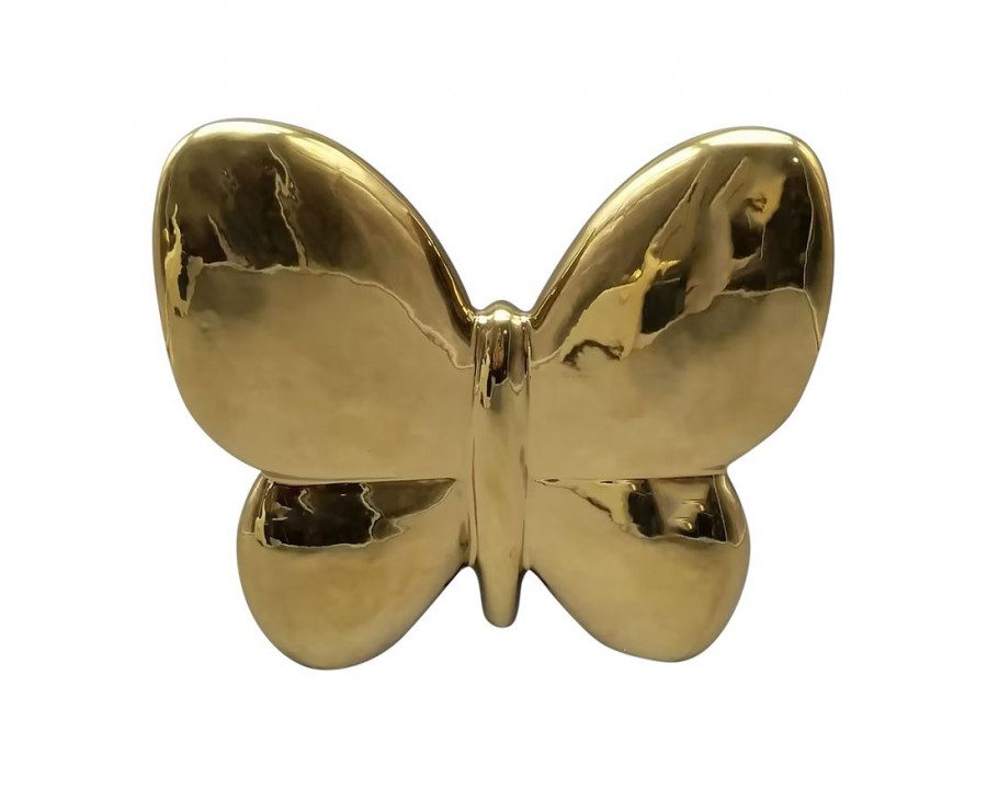 Sagebrook 8" Ceramic Balloon Butterfly - Gold