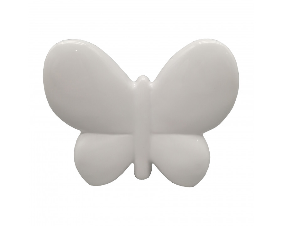 Sagebrook 6" Ceramic Balloon Butterfly - White