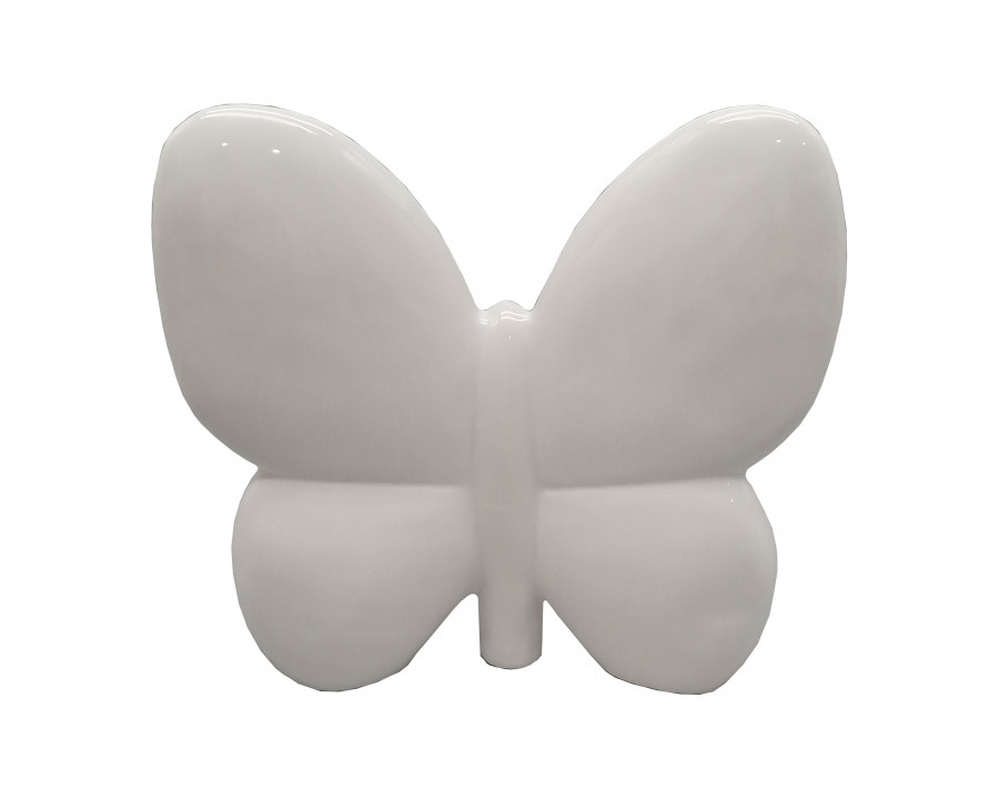 Sagebrook 8" Ceramic Balloon Butterfly - White