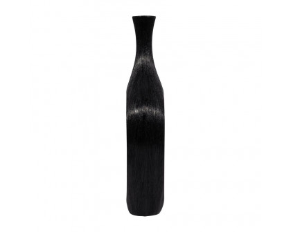 Sagebrook 19" Ceramic Scratched Open Cut Vase - Black