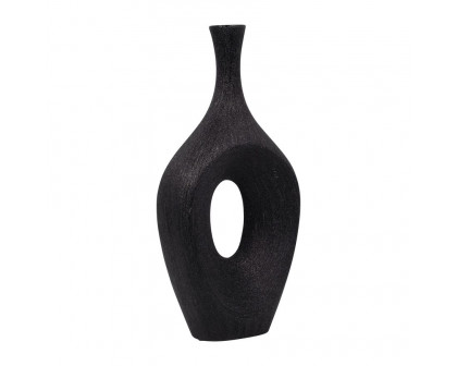 Sagebrook 19" Ceramic Beaded Open Cut Vase - Black