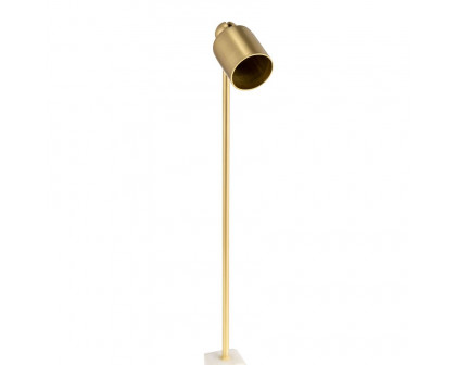 Sagebrook 12" Marble Round Candle Snuffer - Gold/White