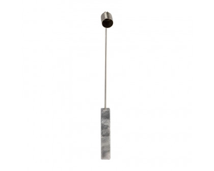 Sagebrook 12" Marble Round Candle Snuffer - Silver/Black