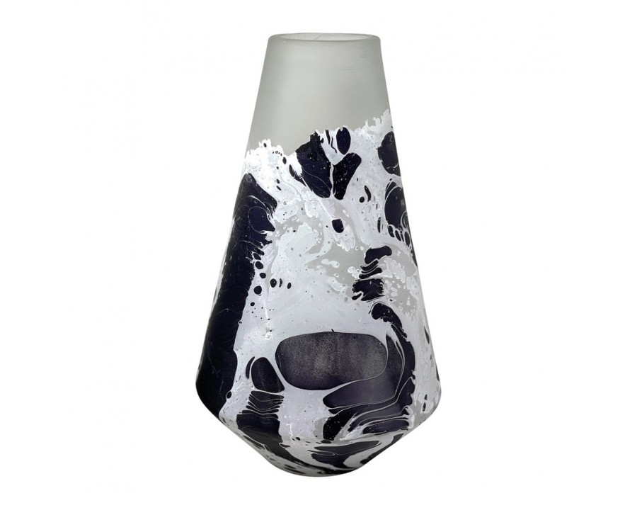 Sagebrook 14" Glass Fog Shadow Vase - White