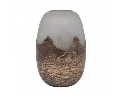 Sagebrook 9" Glass Textured Vase With Foil