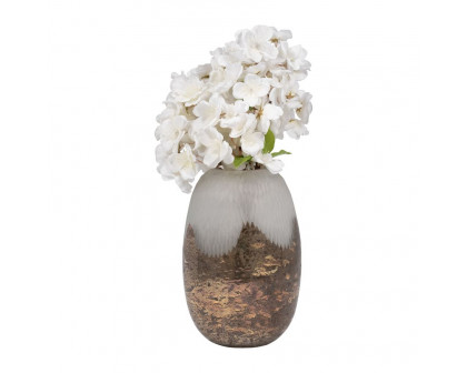 Sagebrook 9" Glass Textured Vase With Foil - Multi