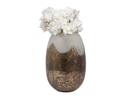 Sagebrook 12" Glass Textured Vase With Foil - Multi