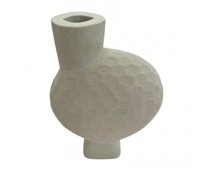 Sagebrook 11" Stone Hammered Vase - Natual