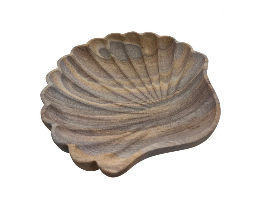 Sagebrook 12" Stone Shell Decorative Plate - Natural