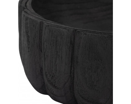 Sagebrook 9" Wood Scalloped Bowl - Black