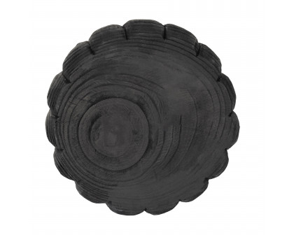 Sagebrook 9" Wood Scalloped Bowl - Black