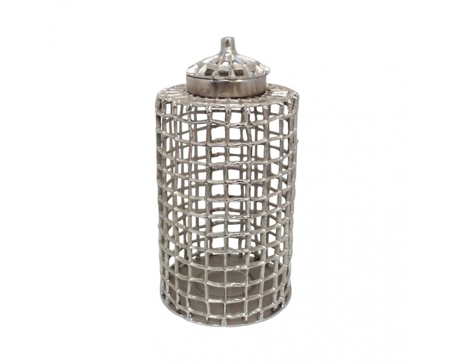 Sagebrook 18" Metal Lidded Jar - Silver