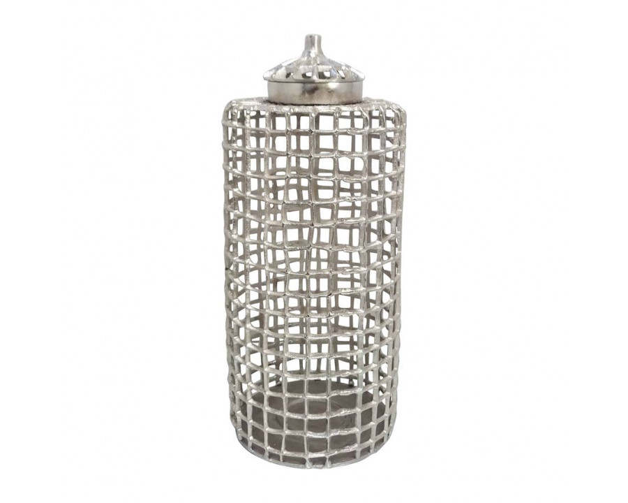 Sagebrook 23" Metal Lidded Jar - Silver