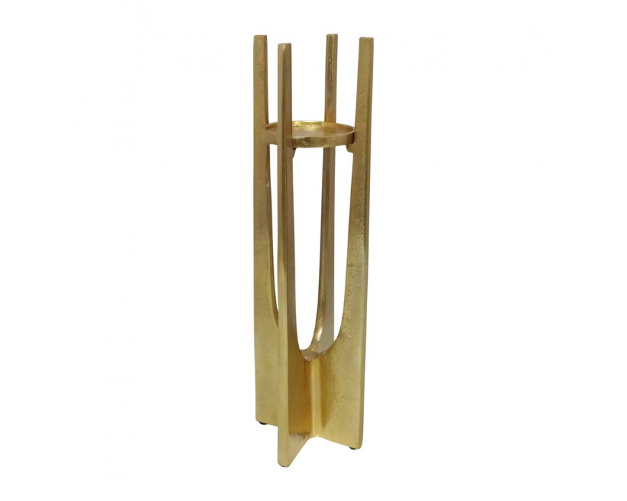 Sagebrook 16" Metal Pillar Candle Holder - Gold