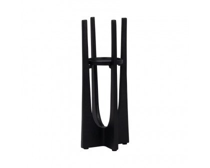 Sagebrook 12" Metal Pillar Candle Holder - Black