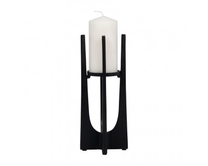 Sagebrook 12" Metal Pillar Candle Holder - Black